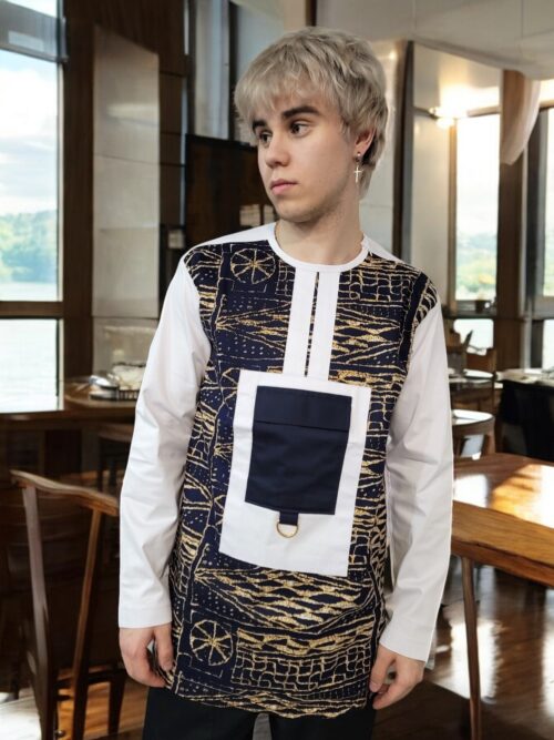 Shirt with traditional fabric