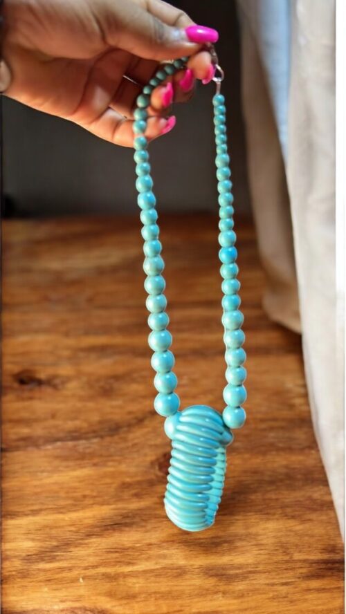 Turquoise stone bracelet + necklace
